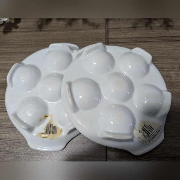 Pair of White Snail Plates | Vintage Escargot Plates - Picture 4 of 4